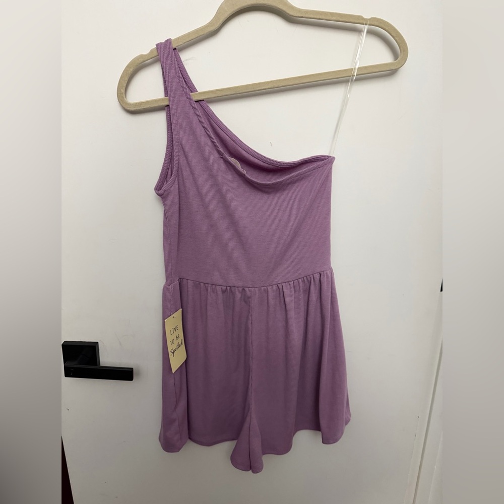 One-Shoulder Purple Dress